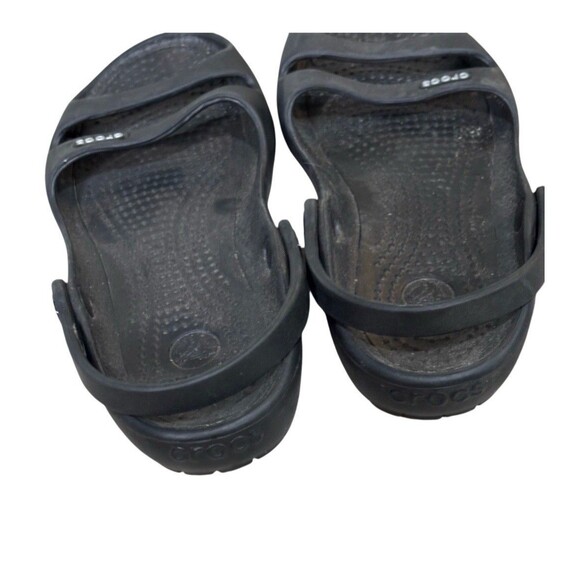 Crocs Cleo II Sandal Womens Size 5 Black Double Strap Slide Slingback Beach - Picture 3 of 6
